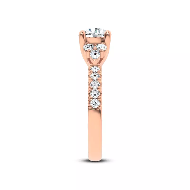 14K Rose Gold Alexandra Trellis Cluster Pavé Engagement Ring
