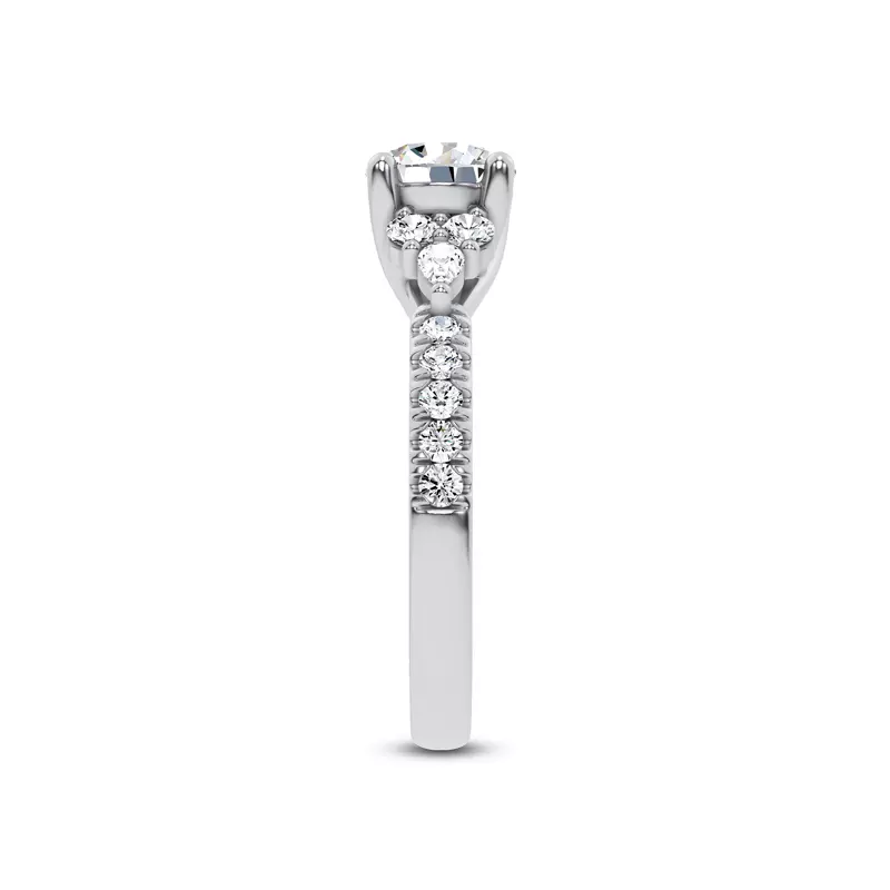 Platinum Alexandra Trellis Cluster Pavé Engagement Ring