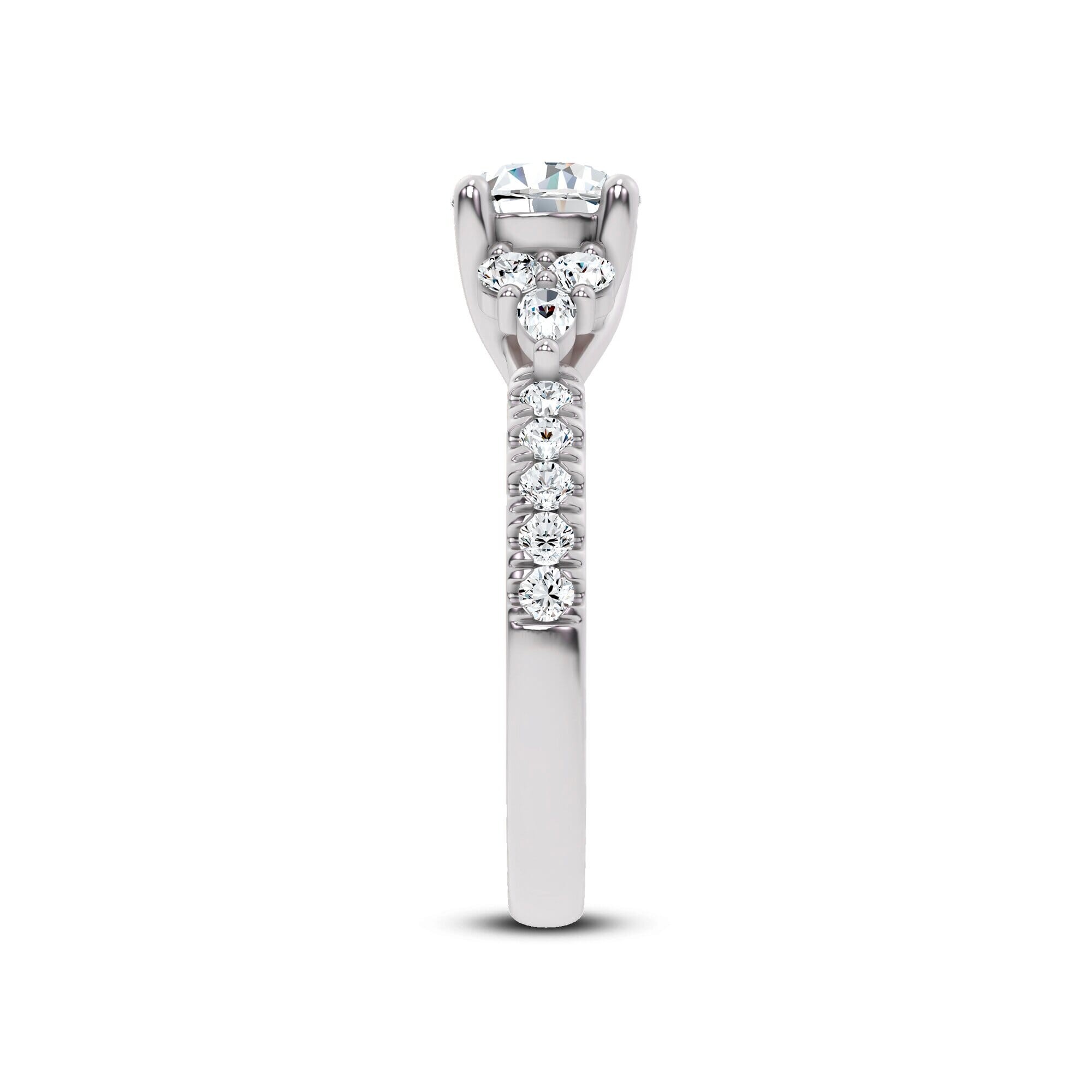 Platinum Alexandra Trellis Cluster Pavé Engagement Ring