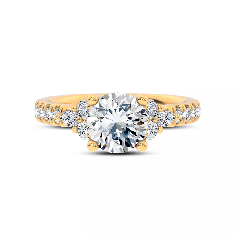 18K Yellow Gold Alexandra Trellis Cluster Pavé Engagement Ring