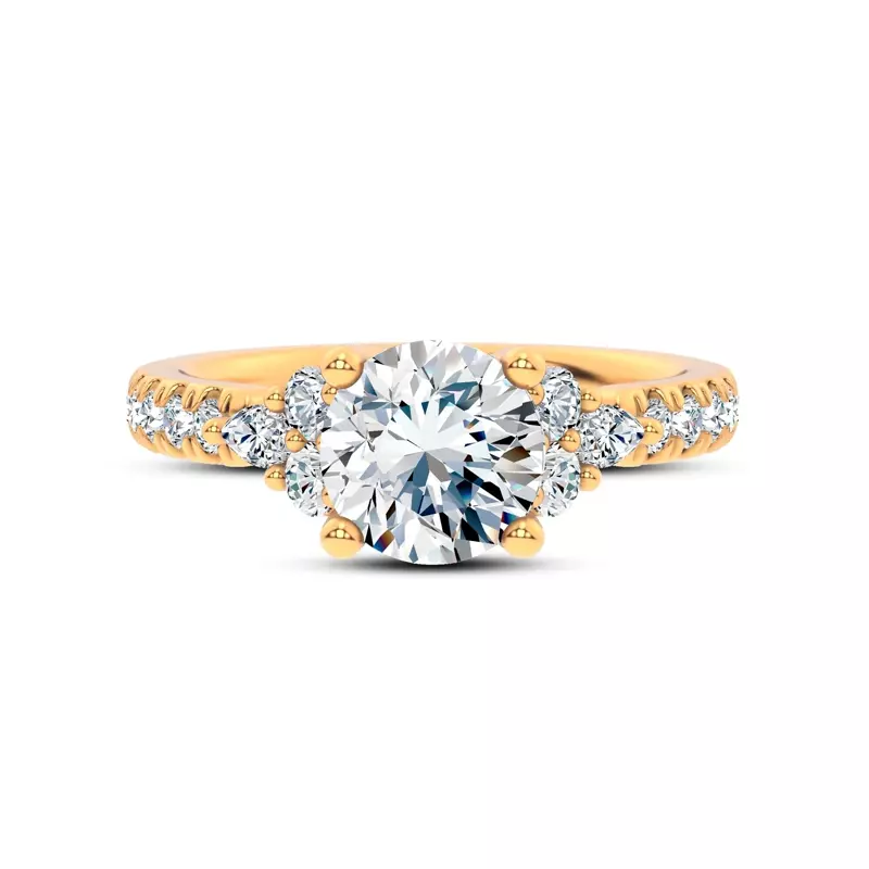 18K Yellow Gold Alexandra Trellis Cluster Pavé Engagement Ring