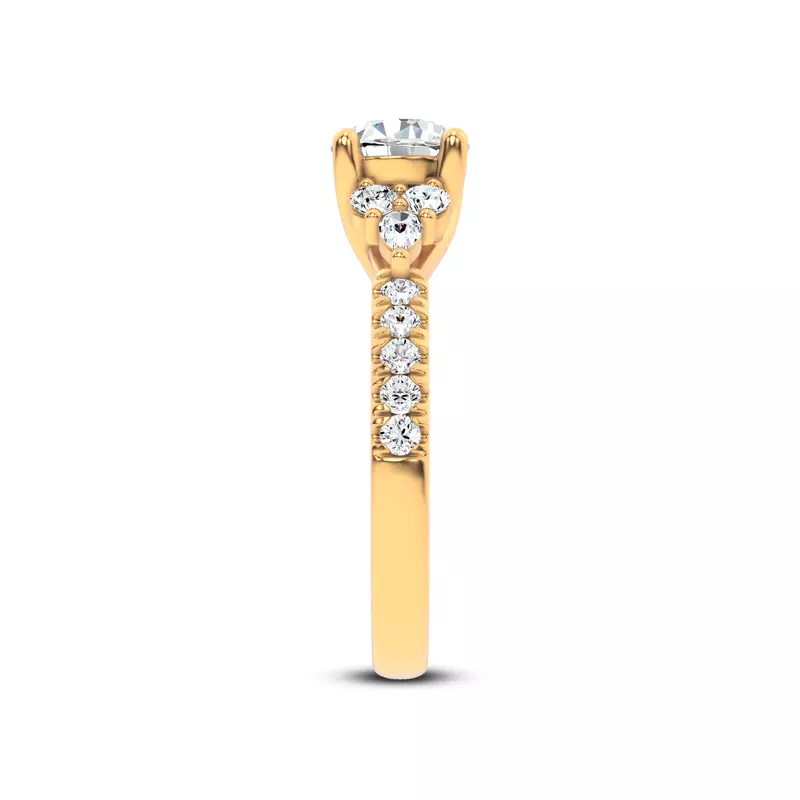 18K Yellow Gold Alexandra Trellis Cluster Pavé Engagement Ring