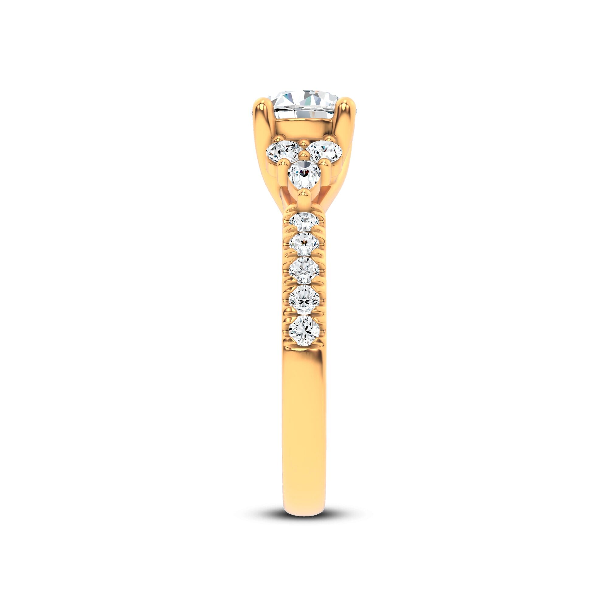 18K Yellow Gold Alexandra Trellis Cluster Pavé Engagement Ring