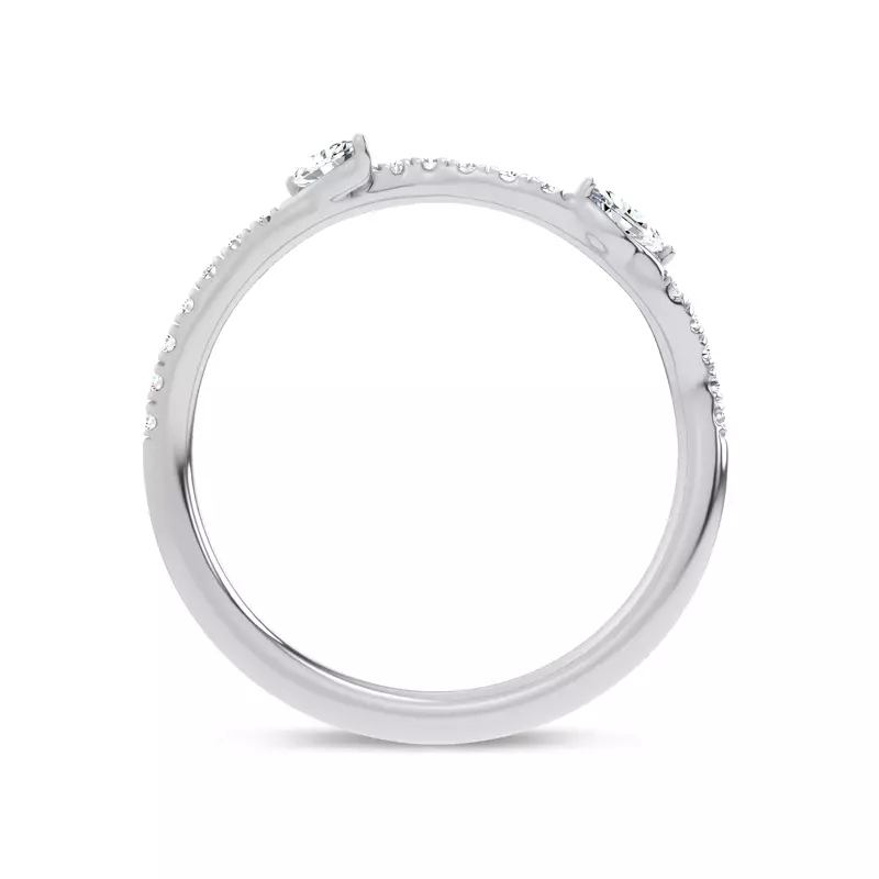 18K White Gold Lea Nature Inspired Diamond Band