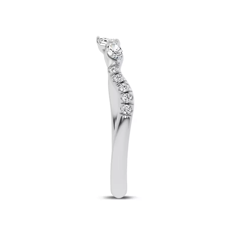 18K White Gold Lea Nature Inspired Diamond Band