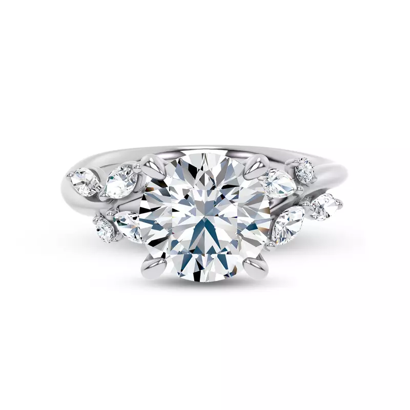 14K White Gold Lea Nature-Inspired Engagement Ring