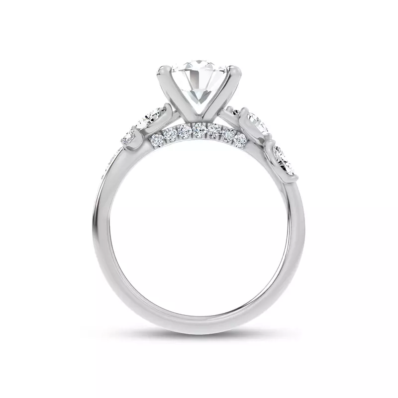 14K White Gold Lea Nature-Inspired Engagement Ring