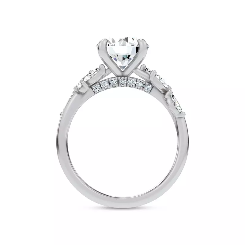 14K White Gold Lea Nature-Inspired Engagement Ring