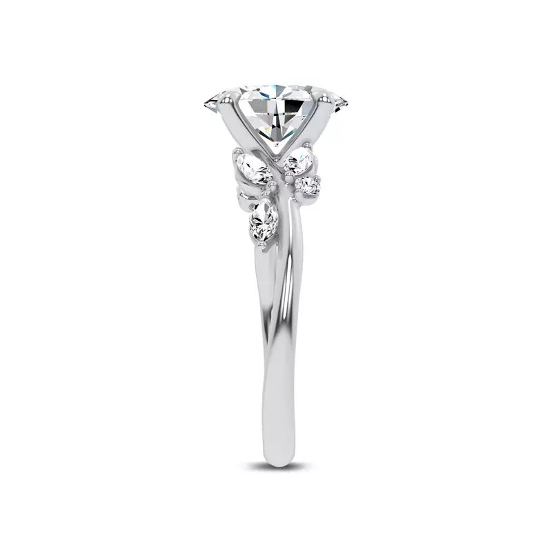 14K White Gold Lea Nature-Inspired Engagement Ring