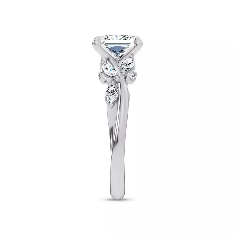 14K White Gold Lea Nature-Inspired Engagement Ring