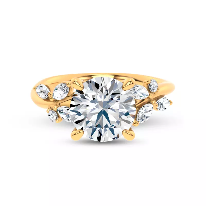 14K Yellow Gold Lea Nature-Inspired Engagement Ring