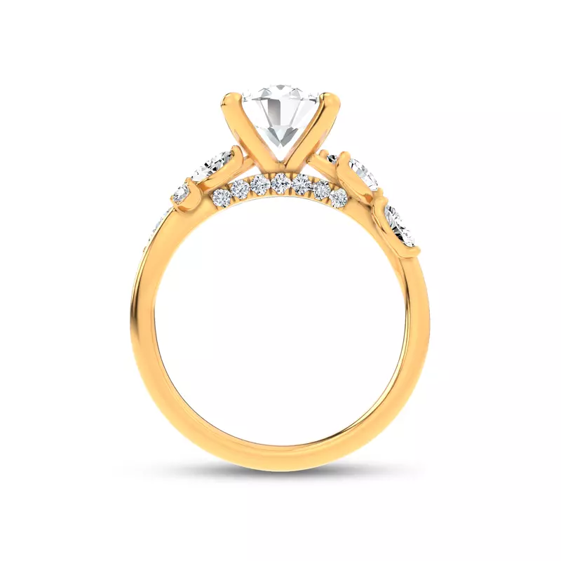 14K Yellow Gold Lea Nature-Inspired Engagement Ring