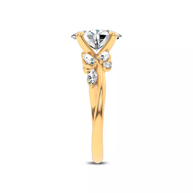 14K Yellow Gold Lea Nature-Inspired Engagement Ring