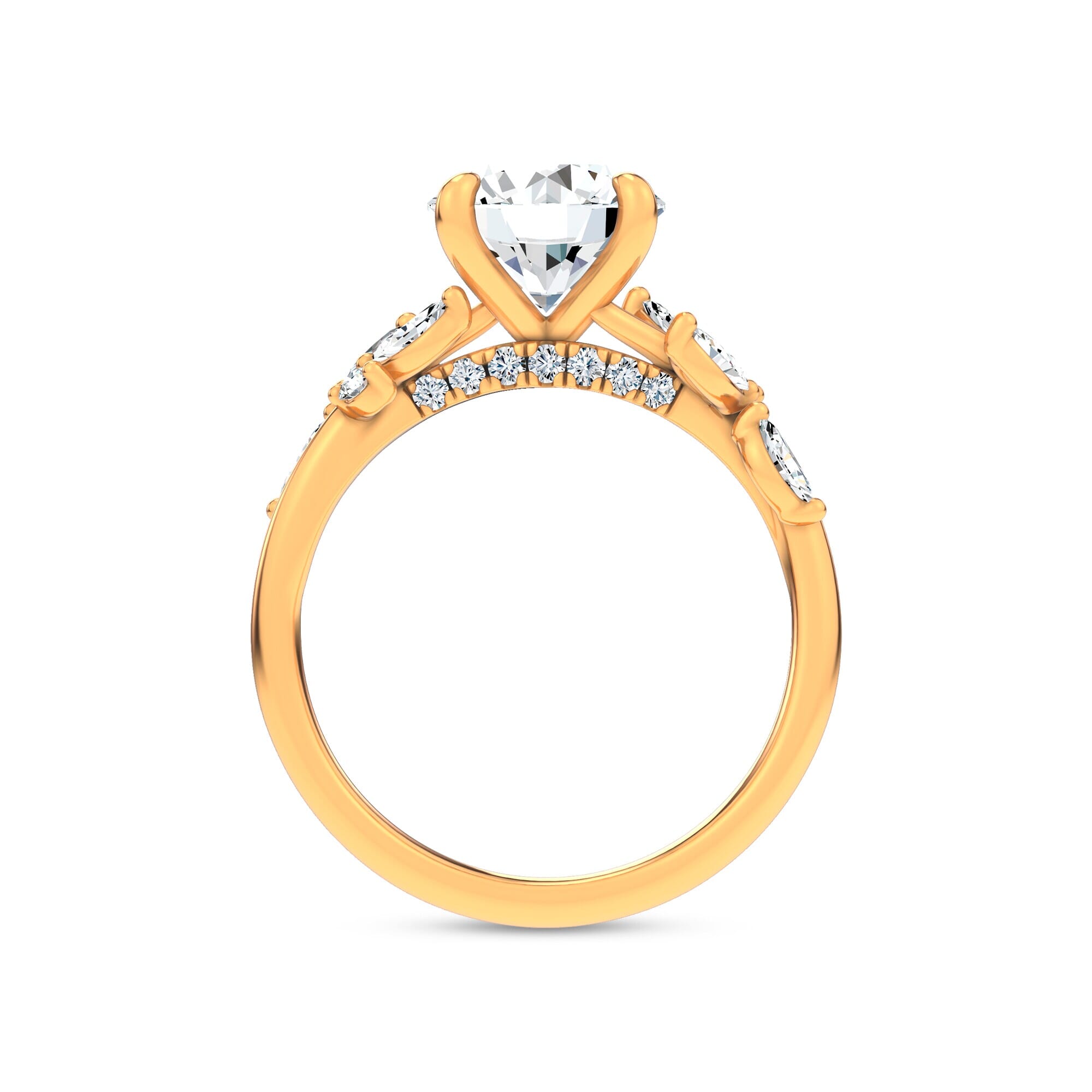 18K Yellow Gold Lea Nature-Inspired Engagement Ring