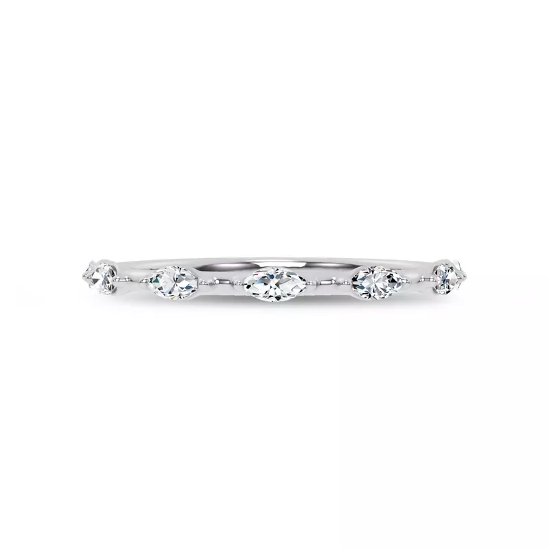Platinum Starlight Spaced Marquise Diamond Band