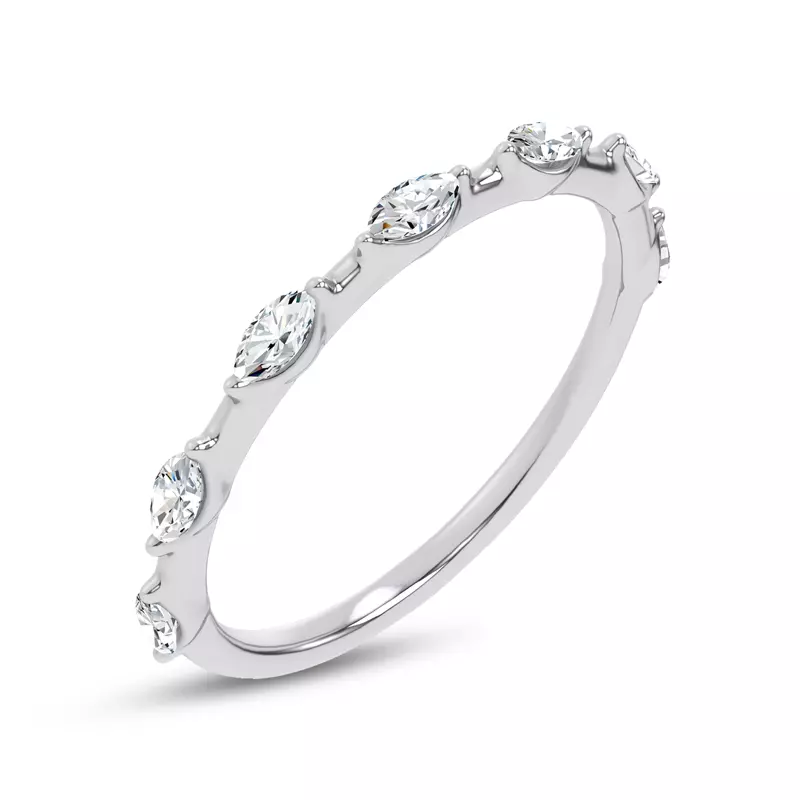 Platinum Starlight Spaced Marquise Diamond Band