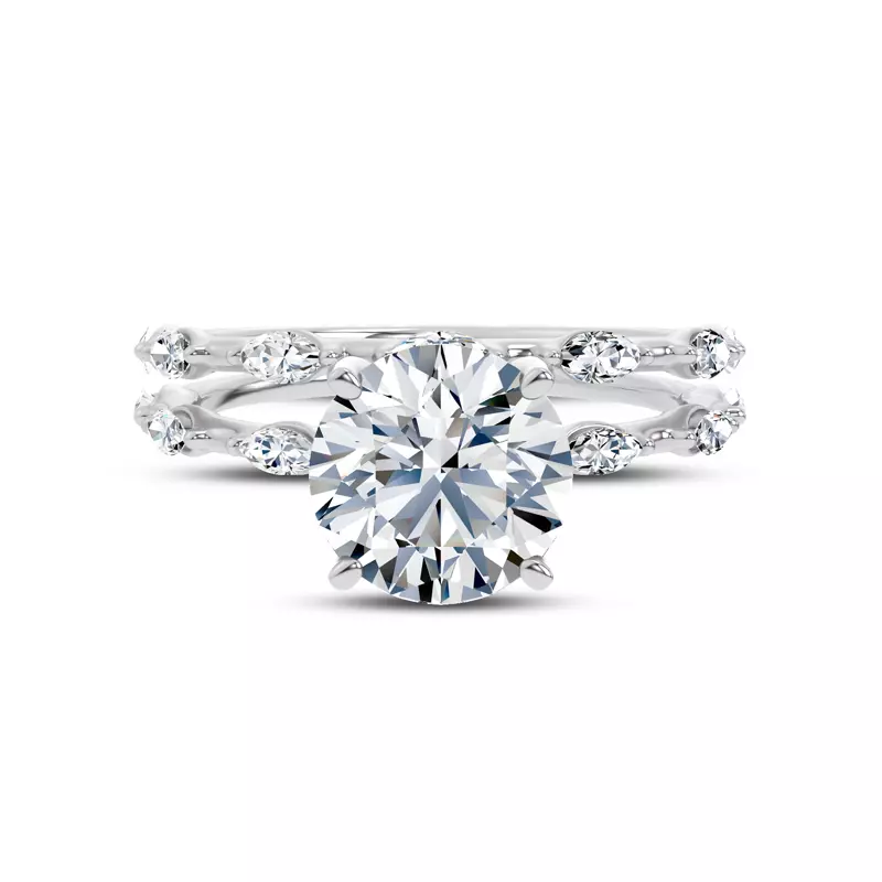 Platinum Starlight Spaced Marquise Diamond Band