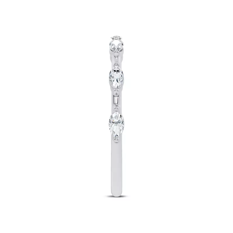 14K White Gold Starlight Spaced Marquise Diamond Band