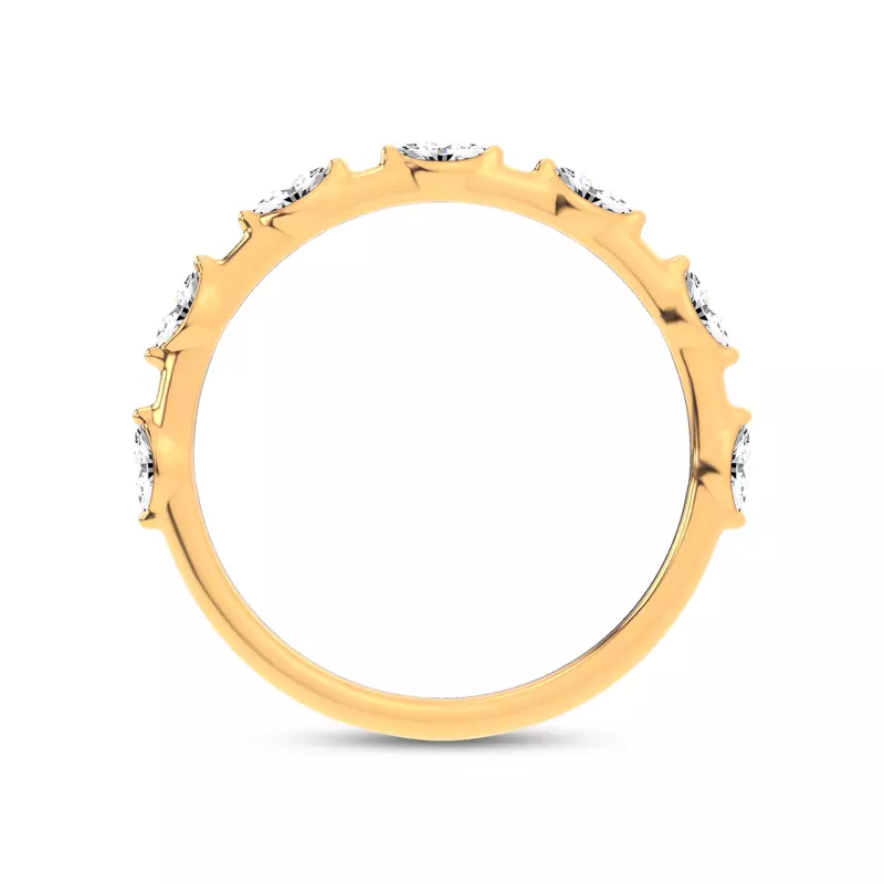 14K Yellow Gold Starlight Spaced Marquise Diamond Band