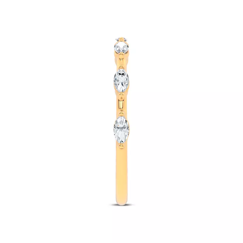 14K Yellow Gold Starlight Spaced Marquise Diamond Band