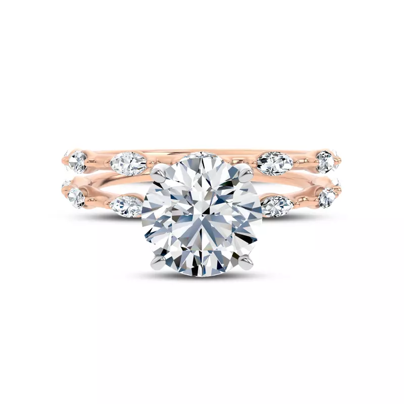 18K Rose Gold Starlight Spaced Marquise Diamond Band