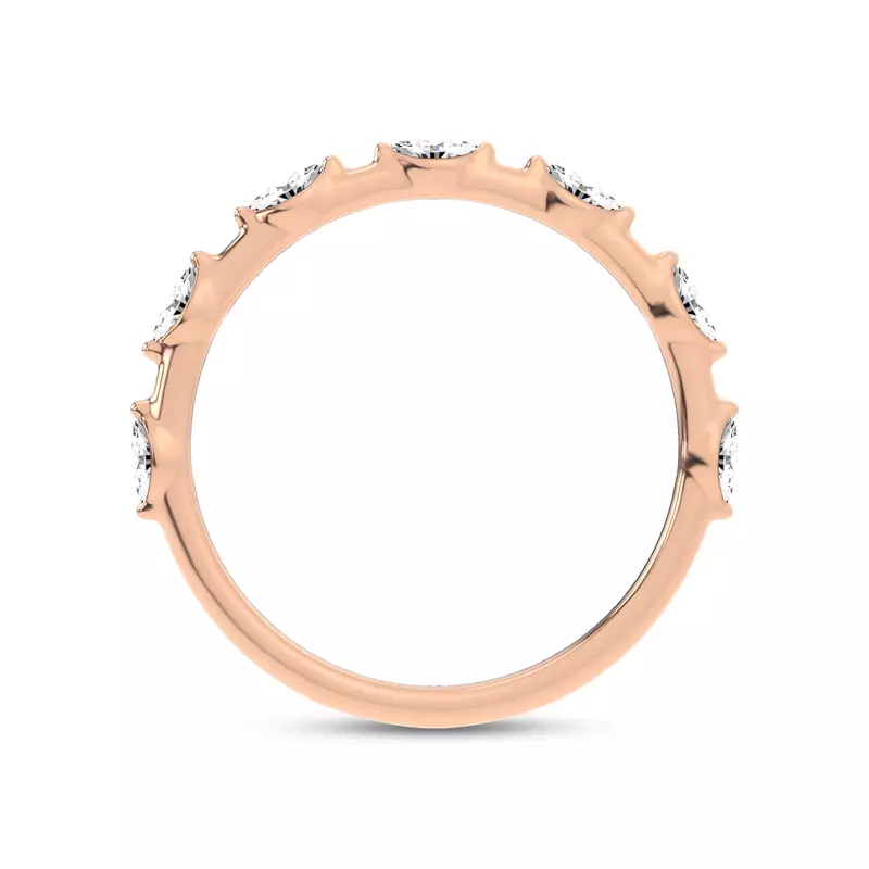 18K Rose Gold Starlight Spaced Marquise Diamond Band