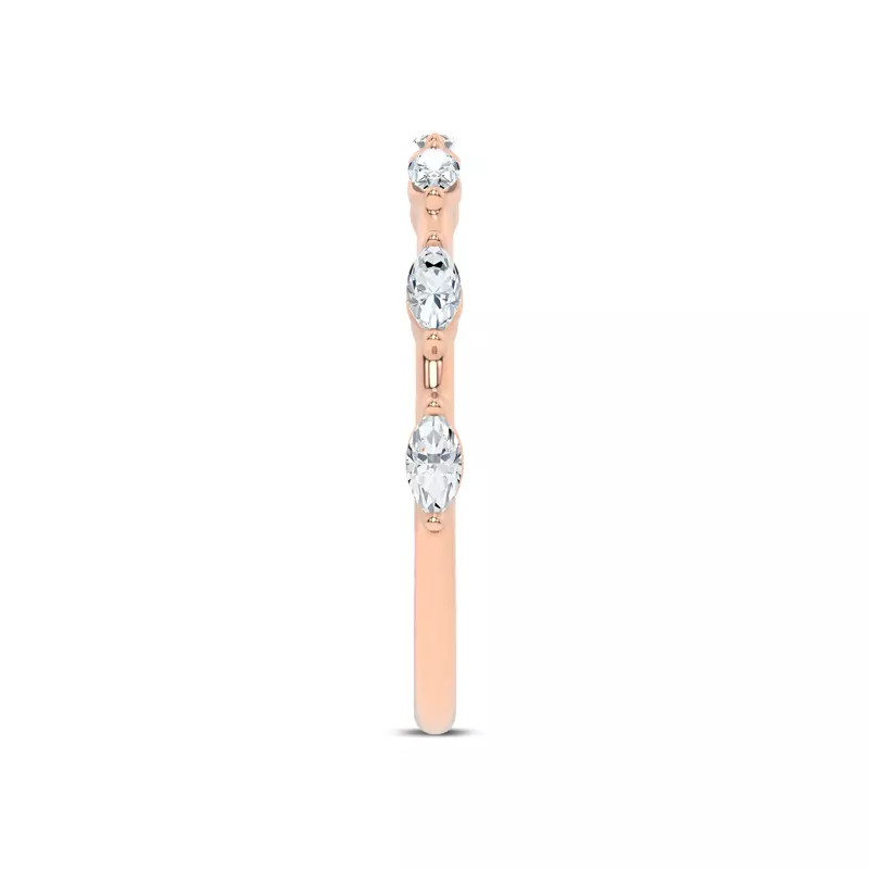 18K Rose Gold Starlight Spaced Marquise Diamond Band