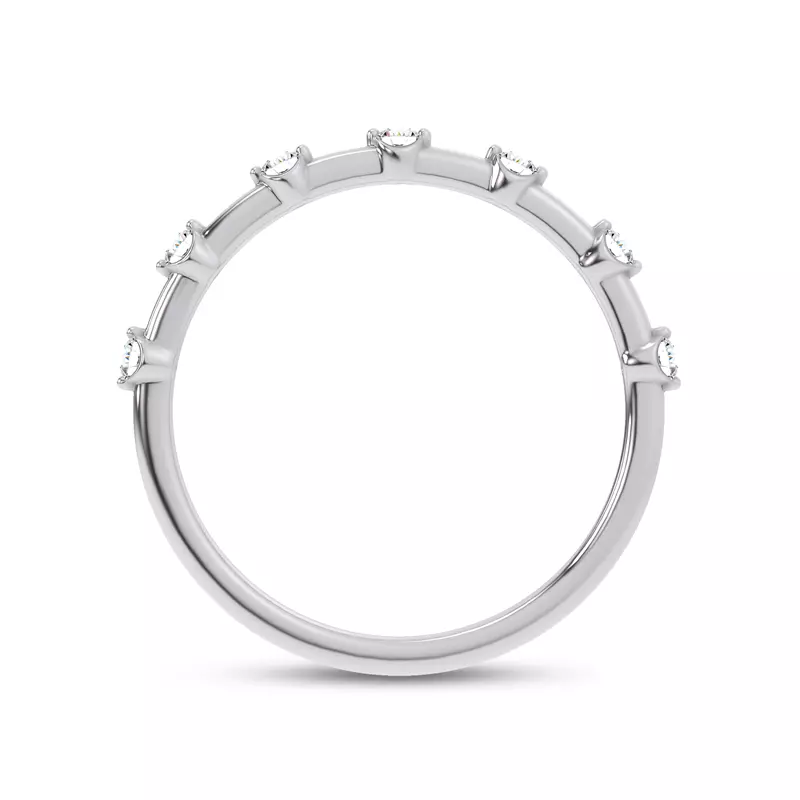 14K White Gold Starlight Spaced Round Diamond Band