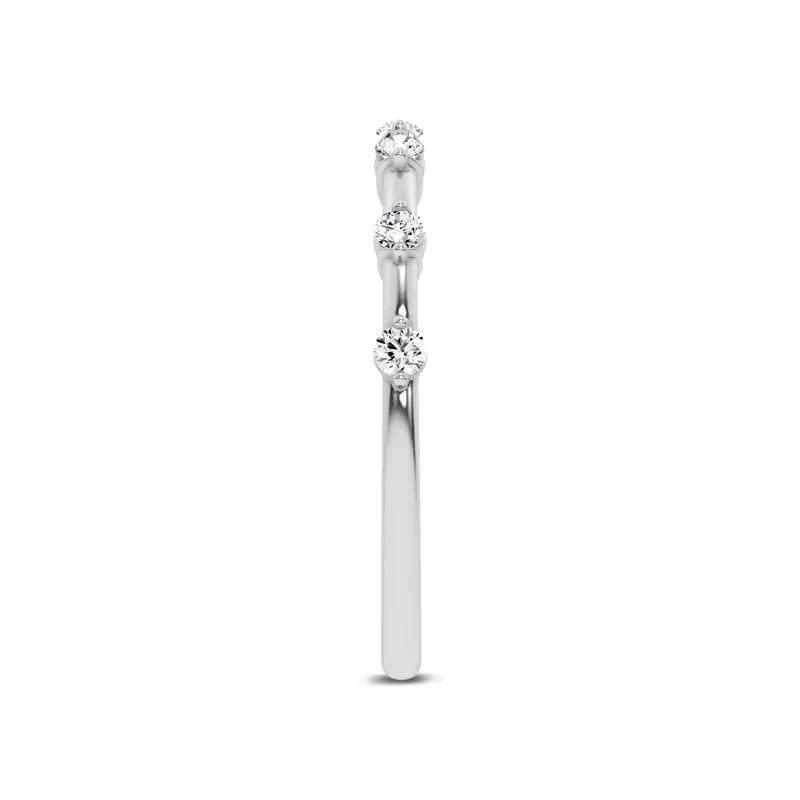 14K White Gold Starlight Spaced Round Diamond Band