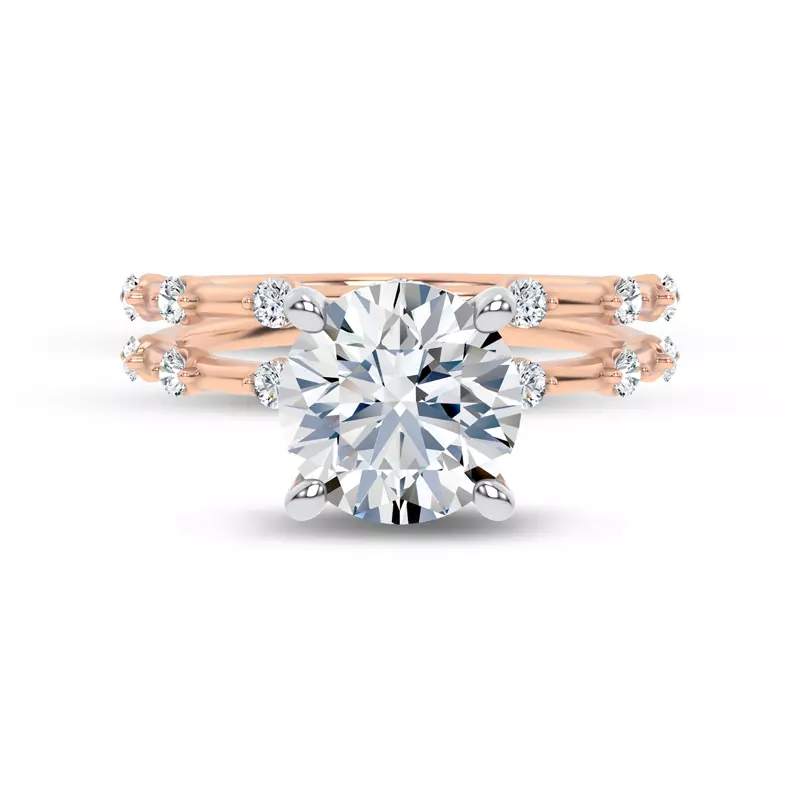 18K Rose Gold Starlight Spaced Round Diamond Band