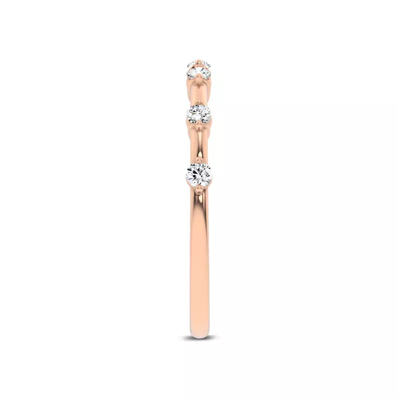 18K Rose Gold Starlight Spaced Round Diamond Band