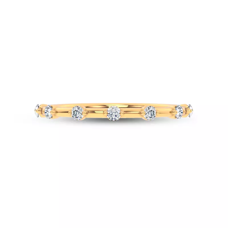 18K Yellow Gold Starlight Spaced Round Diamond Band