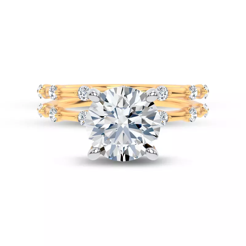 18K Yellow Gold Starlight Spaced Round Diamond Band