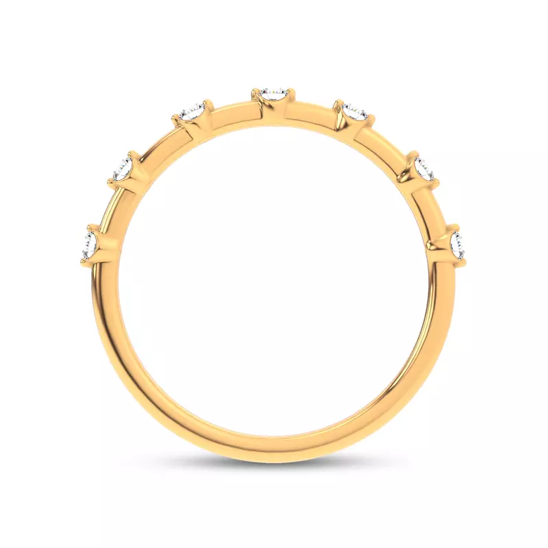 18K Yellow Gold Starlight Spaced Round Diamond Band
