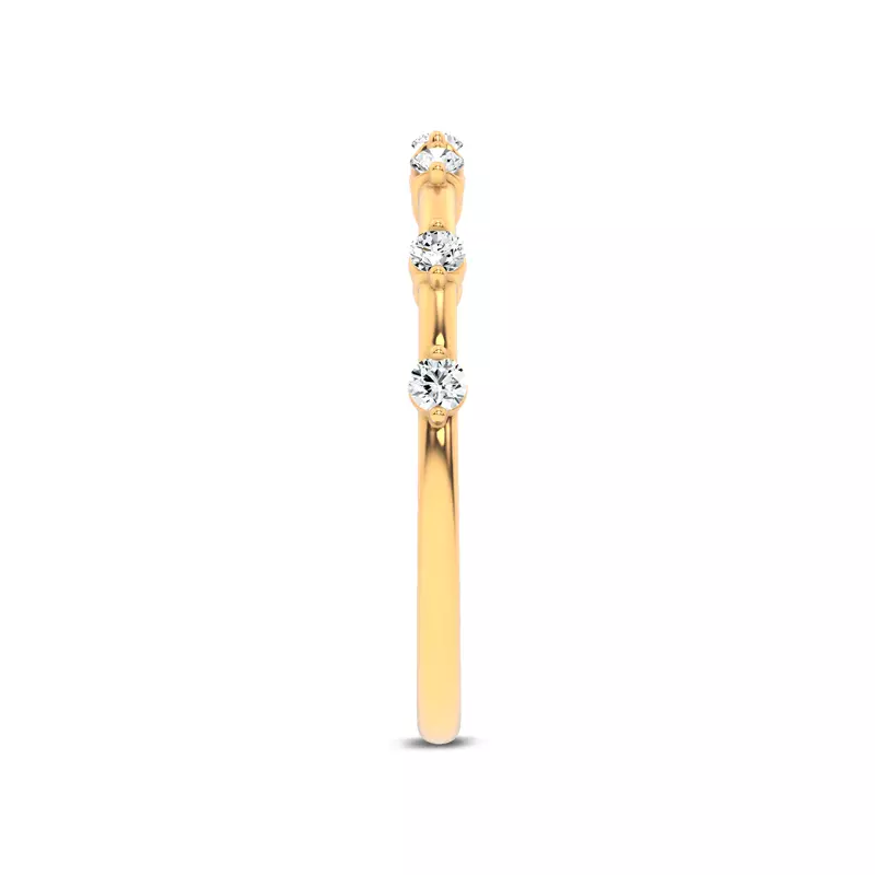 18K Yellow Gold Starlight Spaced Round Diamond Band