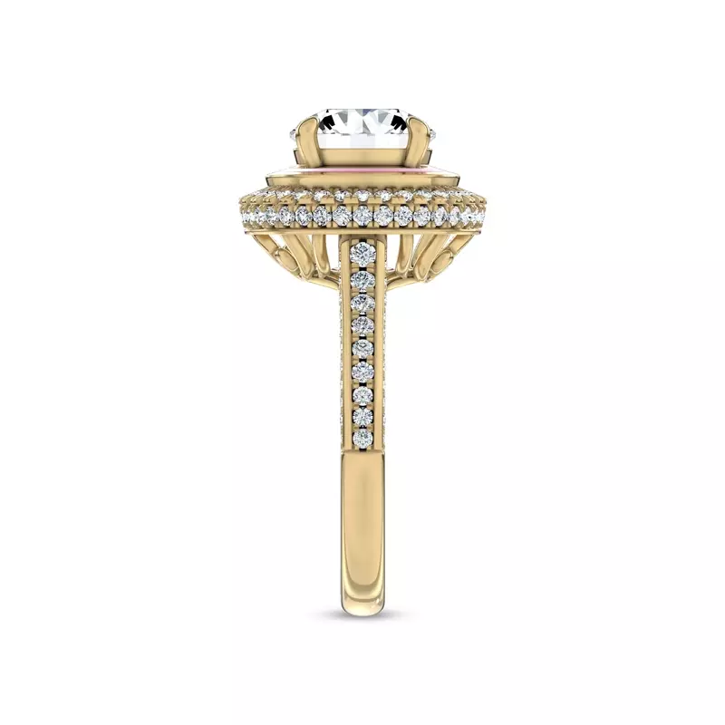 14K Yellow Gold Rosavé Couture Halo Lab Engagement Ring by Christian Siriano