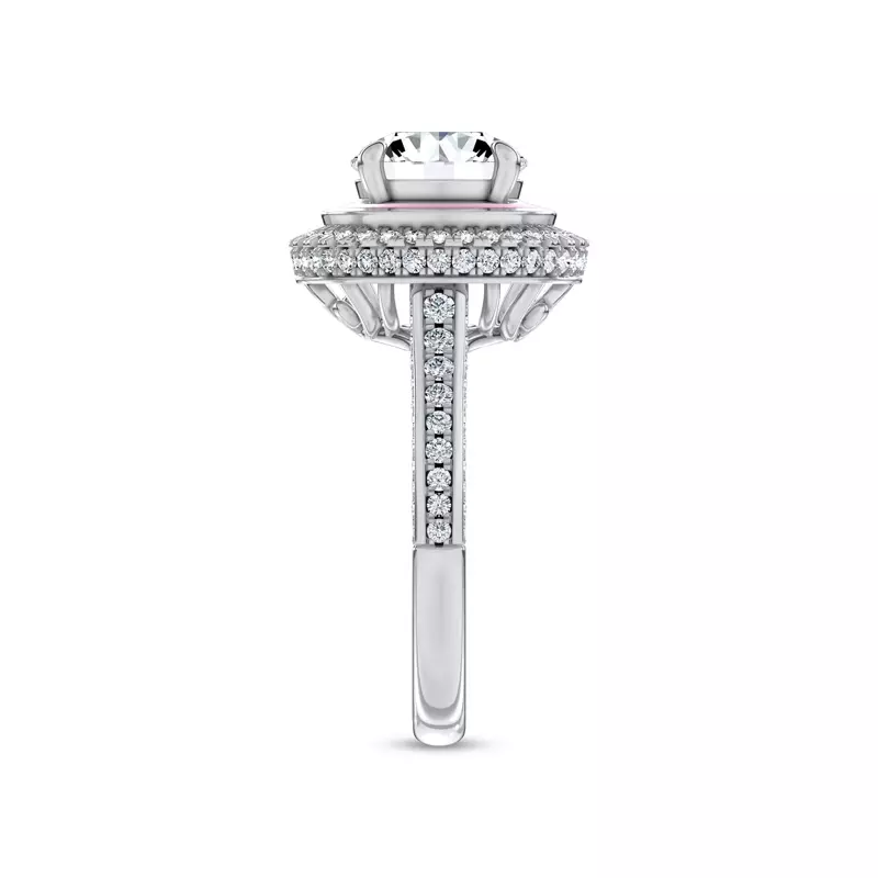 Platinum Rosavé Couture Halo Lab Engagement Ring by Christian Siriano