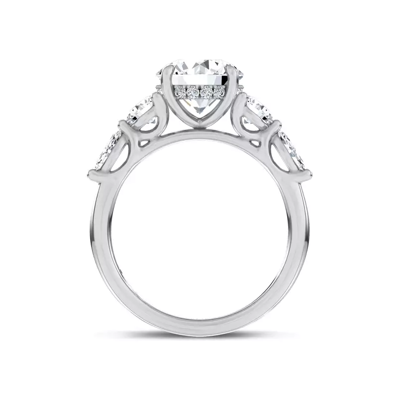 14K White Gold Kerry Mixed Shape Lab Engagement Ring
