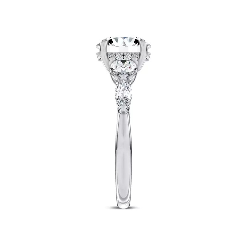 14K White Gold Kerry Mixed Shape Lab Engagement Ring
