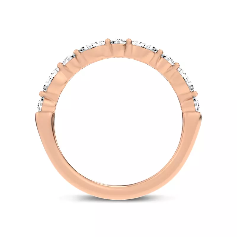 14K Rose Gold Serenity Marquise And Round Diamond Band