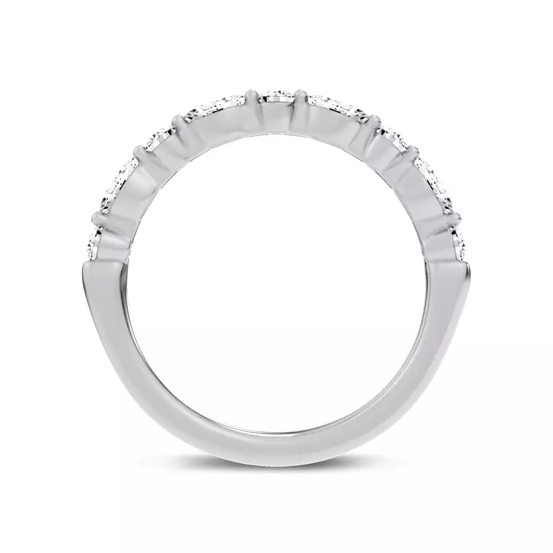 14K White Gold Serenity Marquise And Round Diamond Band