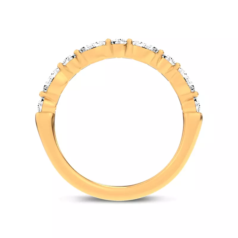 14K Yellow Gold Serenity Marquise And Round Diamond Band
