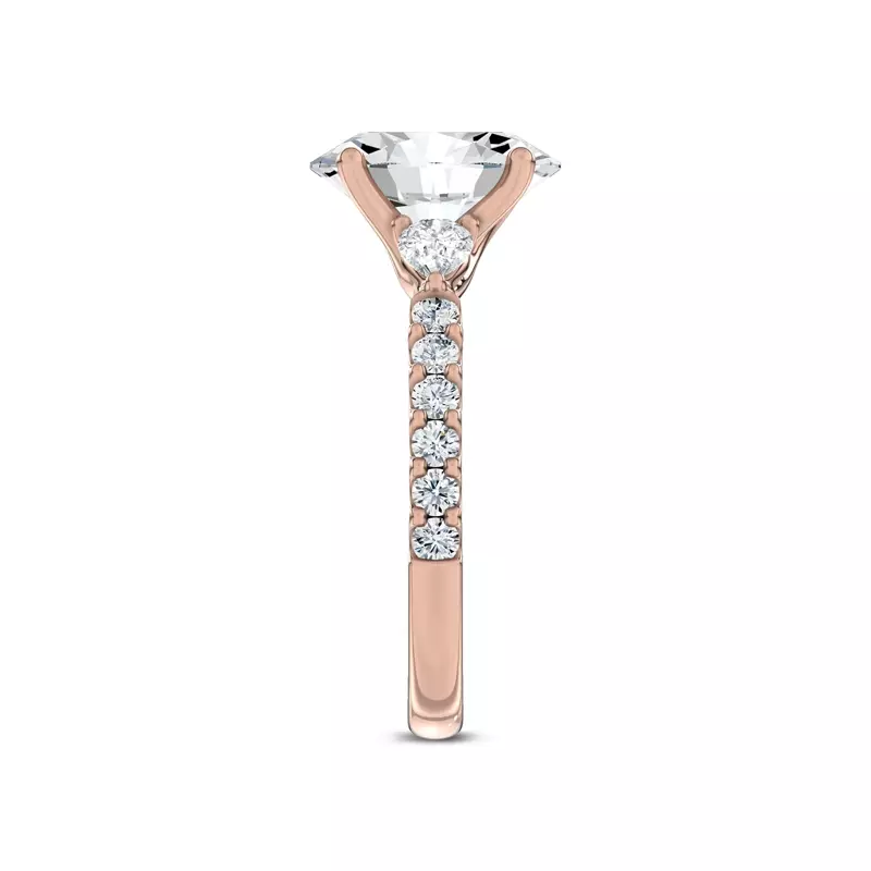 14K Rose Gold Perelle Pear Pavé Engagement Ring