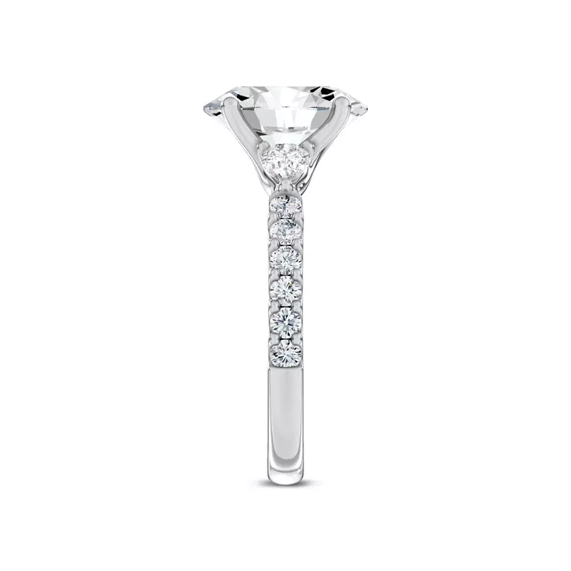 14K White Gold Perelle Pear Pavé Engagement Ring