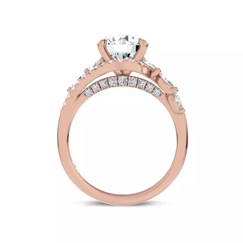 14K Rose Gold Envol Pavé Lab Engagement Ring by Christian Siriano