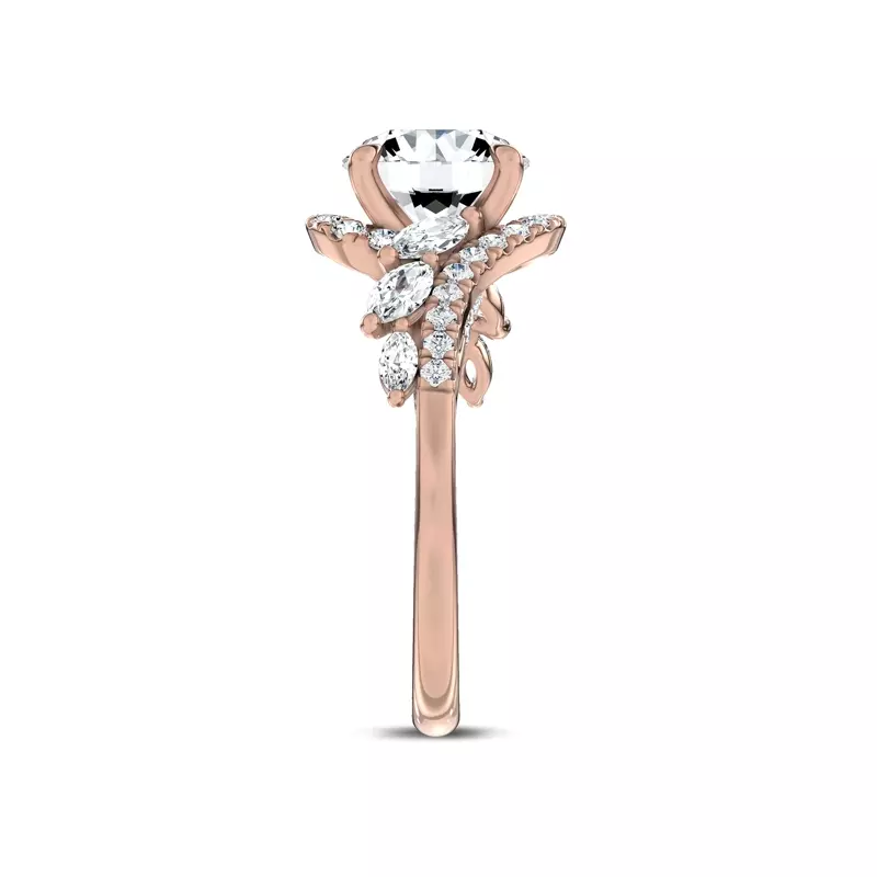 14K Rose Gold Envol Pavé Lab Engagement Ring by Christian Siriano