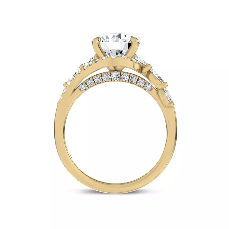 14K Yellow Gold Envol Pavé Lab Engagement Ring by Christian Siriano