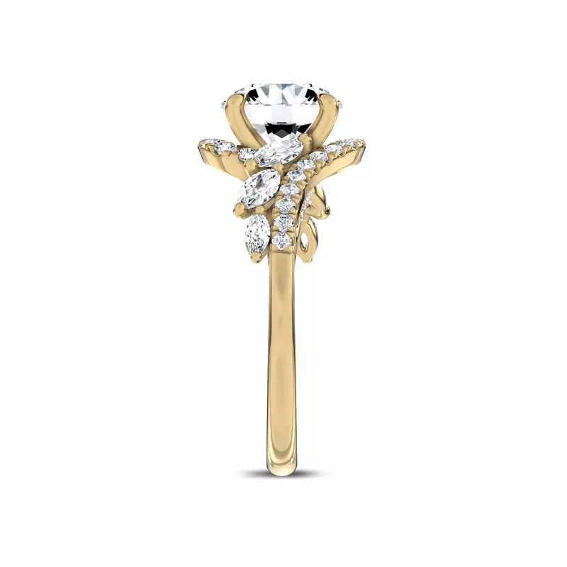 14K Yellow Gold Envol Pavé Lab Engagement Ring by Christian Siriano