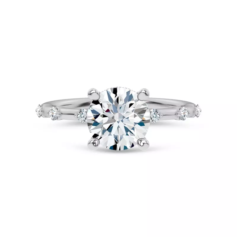 Starlight Spaced Hidden Halo Engagement Ring
