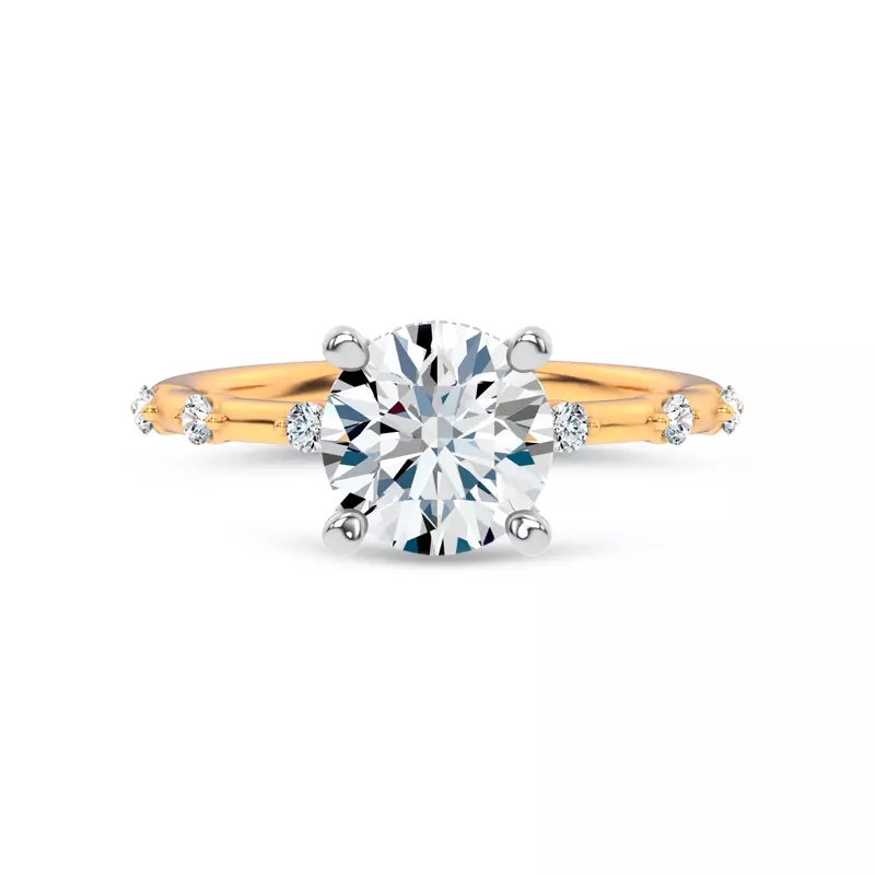 Starlight Spaced Hidden Halo Engagement Ring